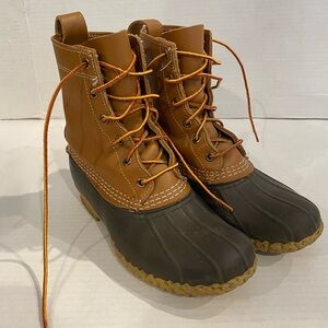 Vintage LL Bean Women's Brown Leather Insulated Hunting Duck Boots Size 6